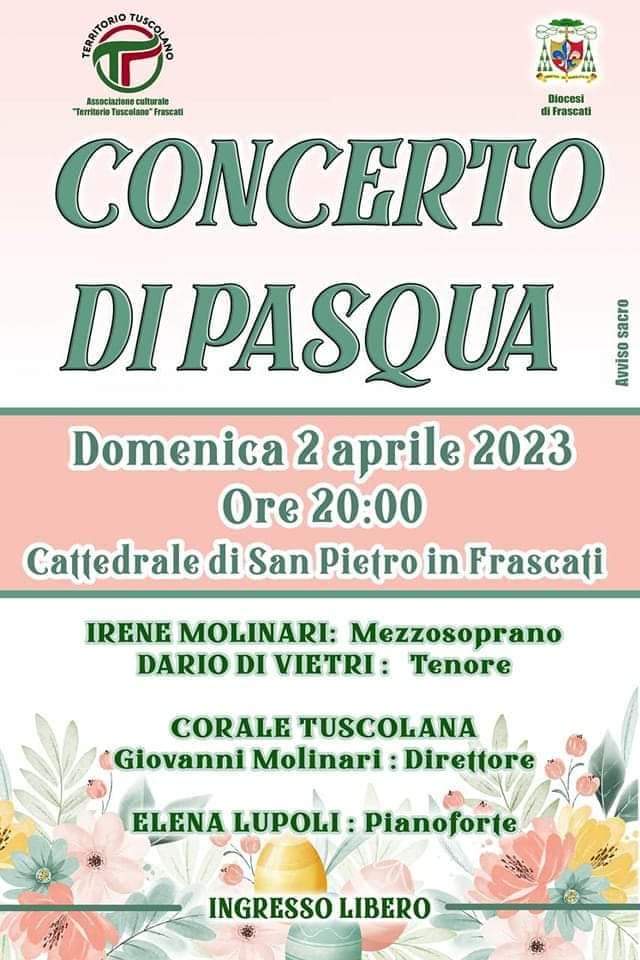 Pasqua 2023 Concerto della Corale. Mezzosoprano Irene Molinari Tenore Dario Di Vietri. Al piano Elena Lupoli